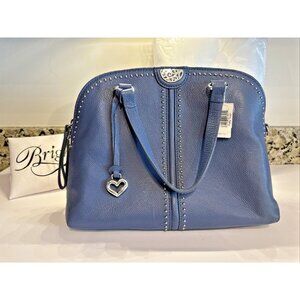 BRIGHTON Leather Purse Pretty Tough Jolene Domed Crossbody Bag Blue New NWT $390